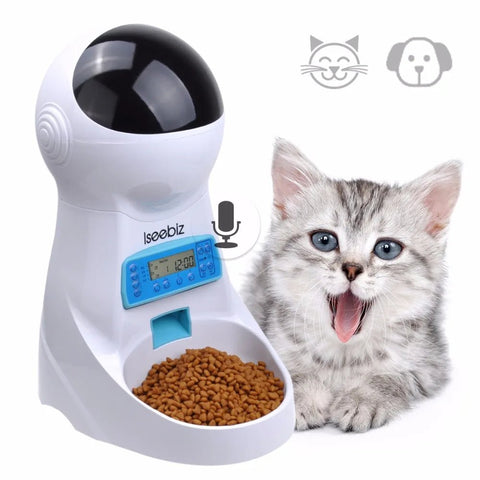 3L Automatic Pet Feeder With Voice Record Pets Food Bowl For Medium Small Dog Cat LCD Screen Dispensers 4 Times One Day - EveryWares