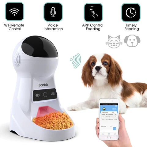 3L Automatic Pet Feeder With Voice Record Pets Food Bowl For Medium Small Dog Cat LCD Screen Dispensers 4 Times One Day - EveryWares