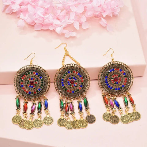 3PC Indian Afghan Jewelry Set Boho Ethnic Vintage - EveryWares