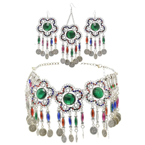 3PC Indian Afghan Jewelry Set Boho Ethnic Vintage - EveryWares