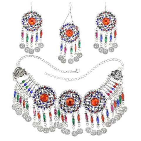 3PC Indian Afghan Jewelry Set Boho Ethnic Vintage - EveryWares