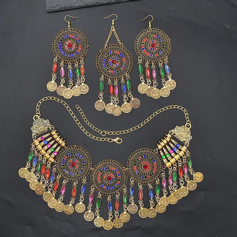 3PC Indian Afghan Jewelry Set Boho Ethnic Vintage - EveryWares