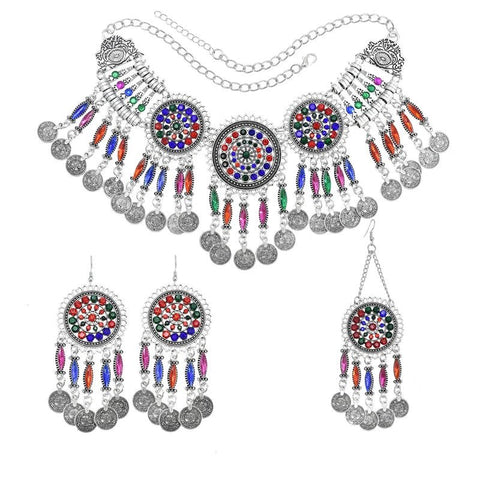 3PC Indian Afghan Jewelry Set Boho Ethnic Vintage - EveryWares