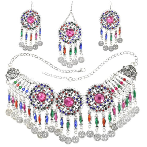 3PC Indian Afghan Jewelry Set Boho Ethnic Vintage - EveryWares