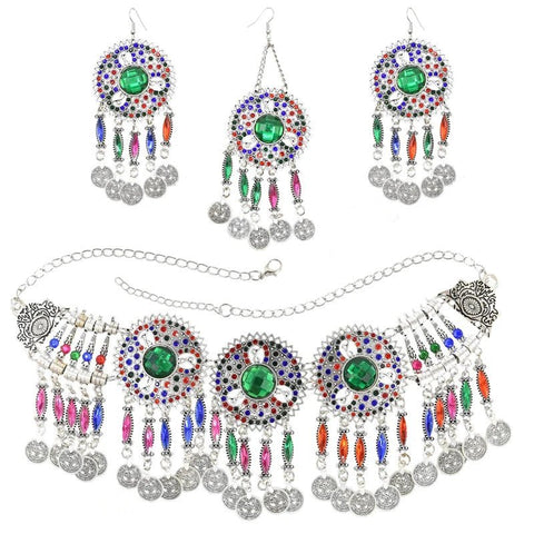 3PC Indian Afghan Jewelry Set Boho Ethnic Vintage - EveryWares