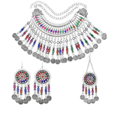 3PC Indian Afghan Jewelry Set Boho Ethnic Vintage - EveryWares