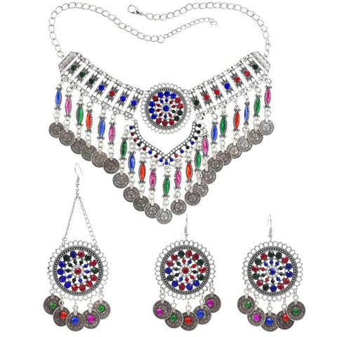 3PC Indian Afghan Jewelry Set Boho Ethnic Vintage - EveryWares