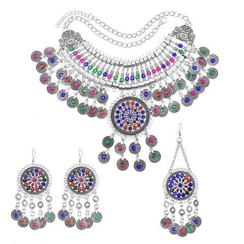 3PC Indian Afghan Jewelry Set Boho Ethnic Vintage - EveryWares