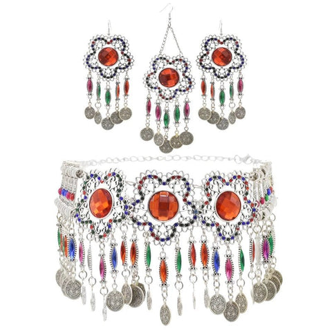 3PC Indian Afghan Jewelry Set Boho Ethnic Vintage - EveryWares