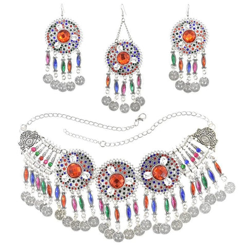 3PC Indian Afghan Jewelry Set Boho Ethnic Vintage - EveryWares