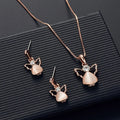 3pcs/set Jewelry Sets Women Elegant Waterdrop Rhinestone Pendant Necklace Hook Earrings Jewelry Set - EveryWares