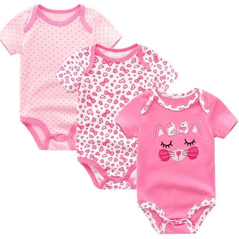 3Piece /Set Newborn Baby Clothes Summer Jumpsuit Tights Female Baby Pajamas And Baby Clothes Set - EveryWares