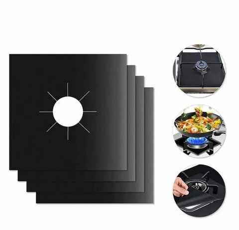 4 Pcs Gas Stove Protector, Against Dirt, Easy to Clean Reusable - EveryWares