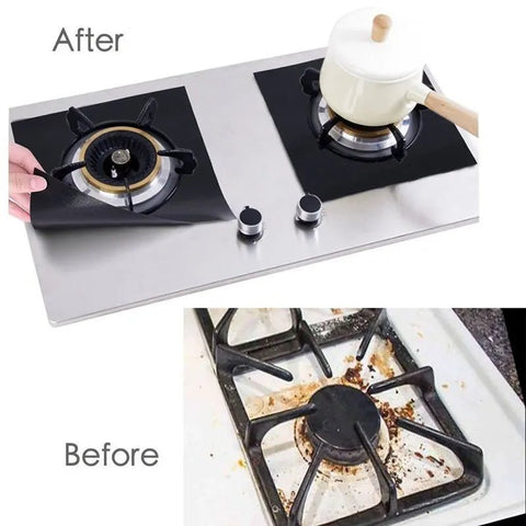 4 Pcs Gas Stove Protector, Against Dirt, Easy to Clean Reusable - EveryWares