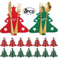 4/8Pcs Christmas Cutlery Holder Knife Fork Covers Table Décor - EveryWares