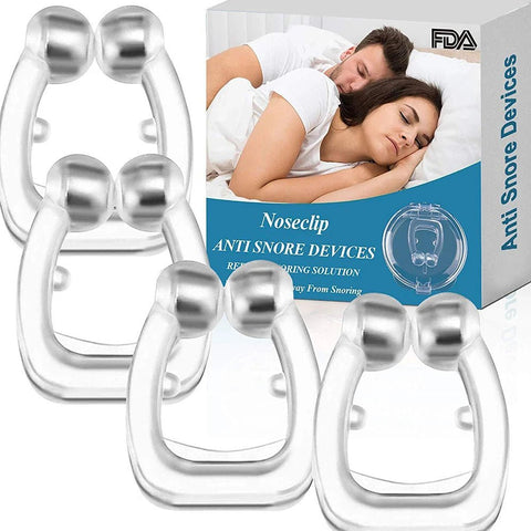 4PCS Magnetic Anti Snoring Silicone Nose Clip Sleeping Aid Apnea - EveryWares