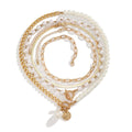 4Pcs Multilayer Imitation Pearl OT Buckle Pendant Necklace - EveryWares