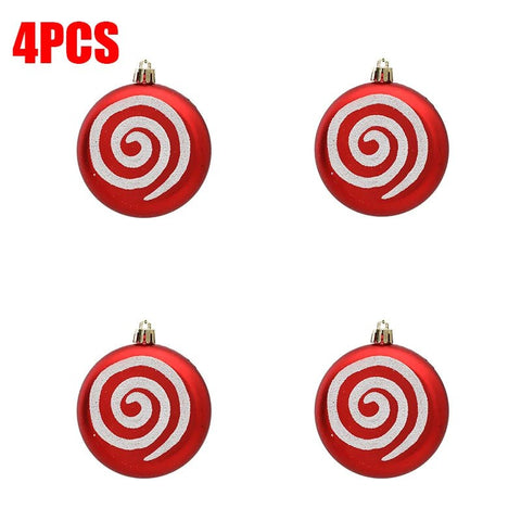 4pcs/Box Christmas Pendant Electroplated Painted Hanging Decoration - EveryWares