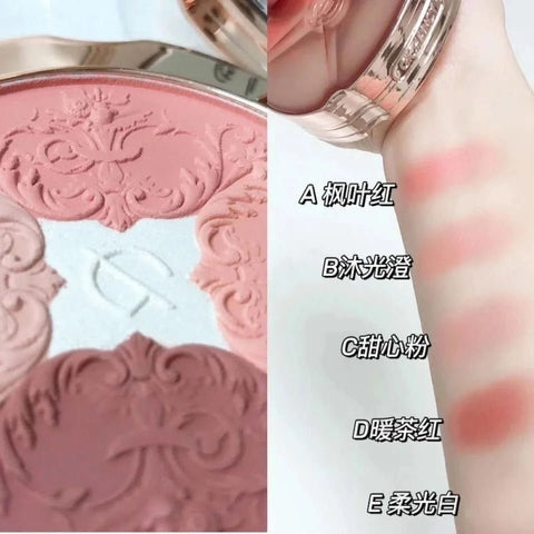 5 Colors Face Blush Palette Matte Mineral Blush Powder Bright - EveryWares