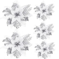 5/50pcs Glitter Artificial Christmas Flowers Tree Decoration Ornaments Xmas - EveryWares