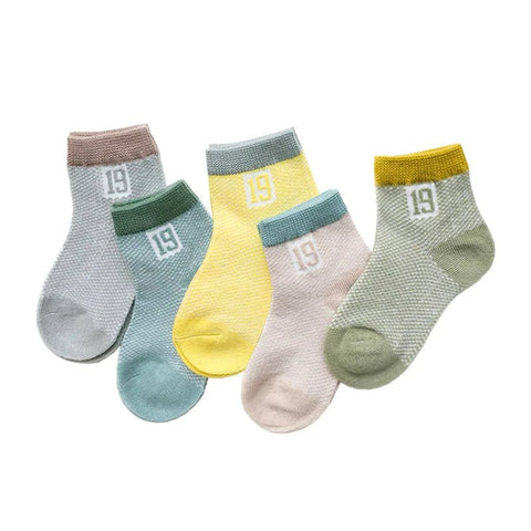 5Pairs/lot Children Socks Cotton Mesh Cute - EveryWares