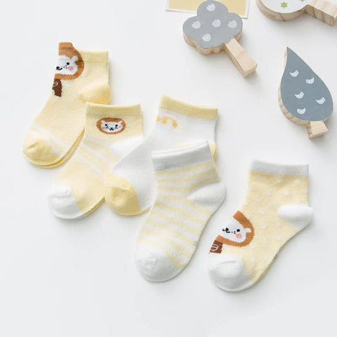 5Pairs/lot Children Socks Cotton Mesh Cute - EveryWares