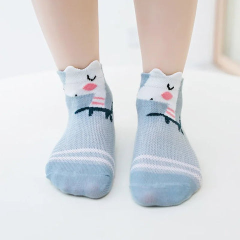 5Pairs/lot Children Socks Cotton Mesh Cute - EveryWares