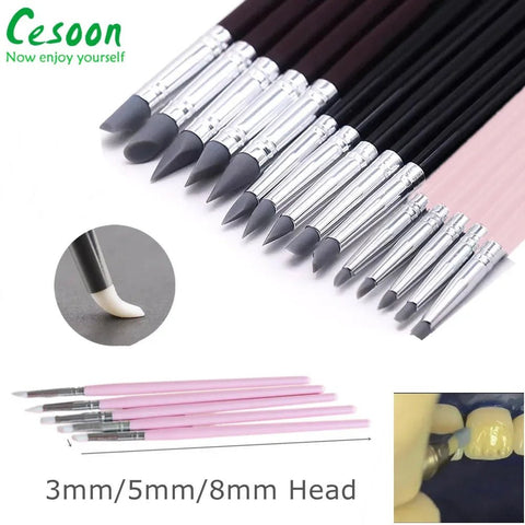 5Pcs Dental Resin Brush Pens Silicone Nails Art Brushes Dentistry Composite Cement Porcelain Teeth Tool Shaping Line DIY Drawing - EveryWares