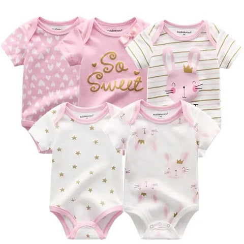 5Pcs High Quality Infant Jumpsuit Baby clothes Short sleeves - EveryWares