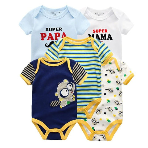 5Pcs High Quality Infant Jumpsuit Baby clothes Short sleeves - EveryWares