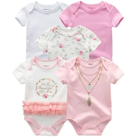 5Pcs High Quality Infant Jumpsuit Baby clothes Short sleeves - EveryWares