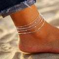 5Pcs/Set Hot Sale Silver Color Style Fashion Anklet Bracelet on The Leg - EveryWares