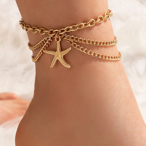 5Pcs/Set Hot Sale Silver Color Style Fashion Anklet Bracelet on The Leg - EveryWares