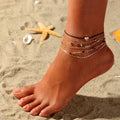 5Pcs/Set Hot Sale Silver Color Style Fashion Anklet Bracelet on The Leg - EveryWares