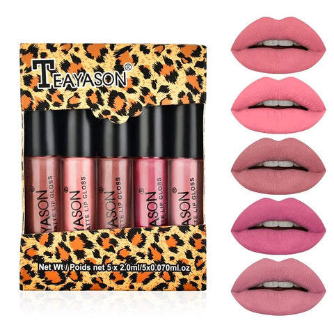 5Pcs/Set Waterproof Lipstick Sexy Vampire Lip Stick Matte Velvet Lipsticks Lips Makeup Cosmetics Labiales Matte - EveryWares