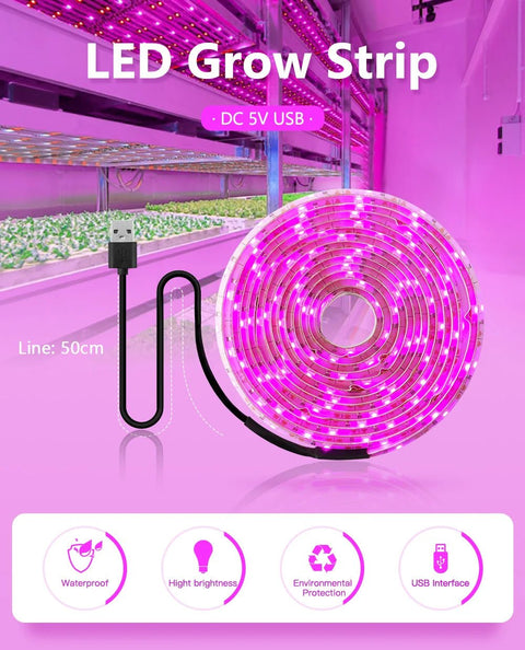 5V USB Led Plant Growing Light Full Spectrum Hydroponic Grow Lamps Indoor Plants Greenhouse - EveryWares