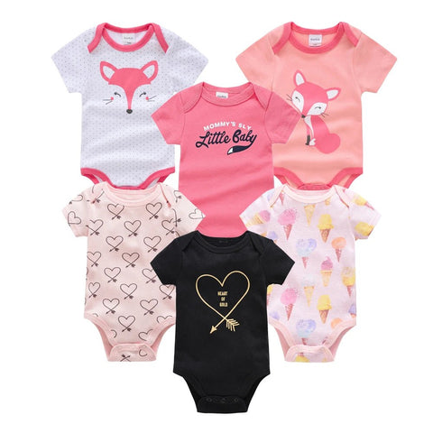 6 pcs/lot and 3 pcs/lot Baby Bodysuits Summer Cotton Baby Clothes Short Sleeve Newborn body Infant Clothing - EveryWares