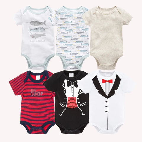 6 pcs/lot and 3 pcs/lot Baby Bodysuits Summer Cotton Baby Clothes Short Sleeve Newborn body Infant Clothing - EveryWares