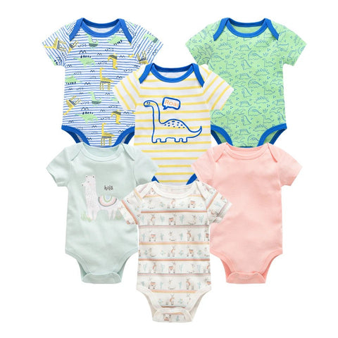 6 pcs/lot and 3 pcs/lot Baby Bodysuits Summer Cotton Baby Clothes Short Sleeve Newborn body Infant Clothing - EveryWares