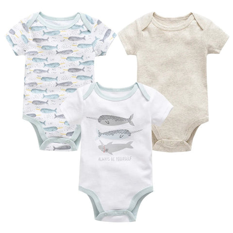 6 pcs/lot and 3 pcs/lot Baby Bodysuits Summer Cotton Baby Clothes Short Sleeve Newborn body Infant Clothing - EveryWares