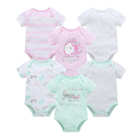 6 pcs/lot and 3 pcs/lot Baby Bodysuits Summer Cotton Baby Clothes Short Sleeve Newborn body Infant Clothing - EveryWares