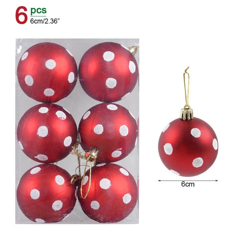 6Pcs/box 6cm Christmas Ball Ornaments Decorations - EveryWares