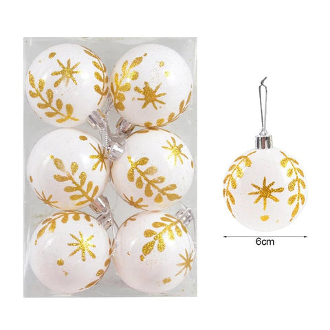 6Pcs/box 6cm Christmas Ball Ornaments Decorations - EveryWares