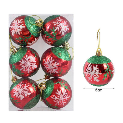 6Pcs/box 6cm Christmas Ball Ornaments Decorations - EveryWares