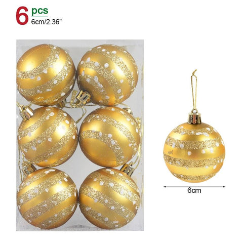 6Pcs/box 6cm Christmas Ball Ornaments Decorations - EveryWares