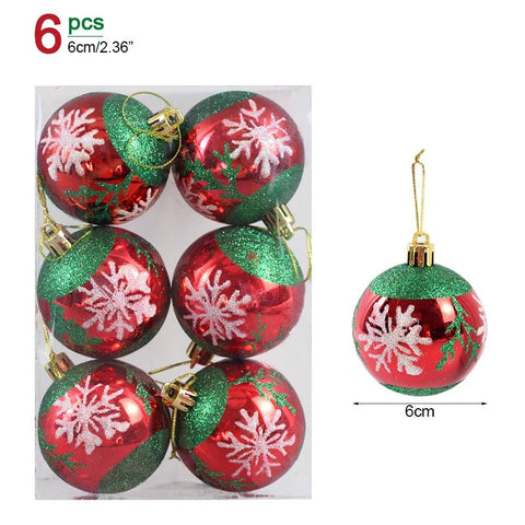 6Pcs/box 6cm Christmas Ball Ornaments Decorations - EveryWares