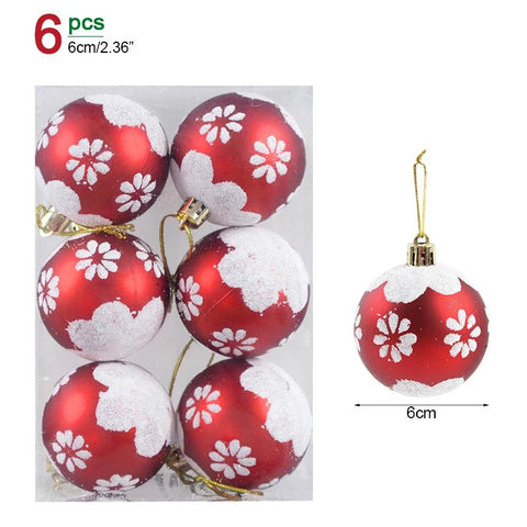 6Pcs/box 6cm Christmas Ball Ornaments Decorations - EveryWares