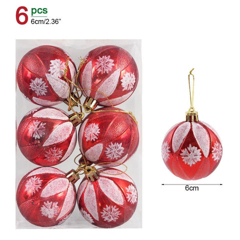 6Pcs/box 6cm Christmas Ball Ornaments Decorations - EveryWares