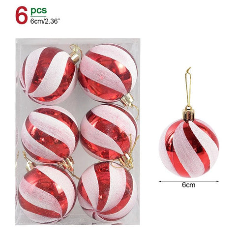 6Pcs/box 6cm Christmas Ball Ornaments Decorations - EveryWares