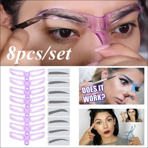 8 in 1 Eyebrow Stencils - EveryWares